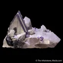 Ferberite on Quartz with Fluorite - image 5