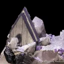 Ferberite on Quartz with Fluorite - image 4