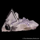 Ferberite on Quartz with Fluorite - image 7