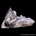 Ferberite on Quartz with Fluorite - image 6