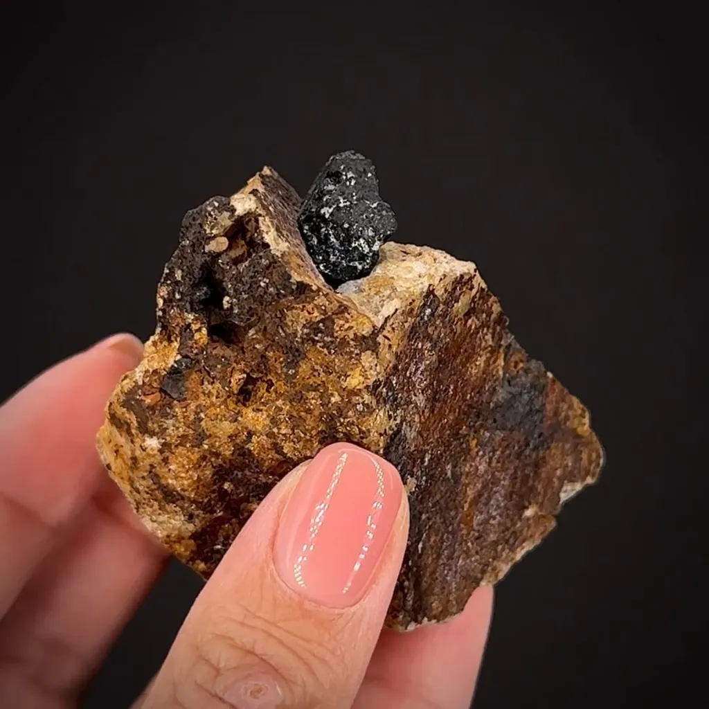 Ferberite ps. Scheelite on matrix image