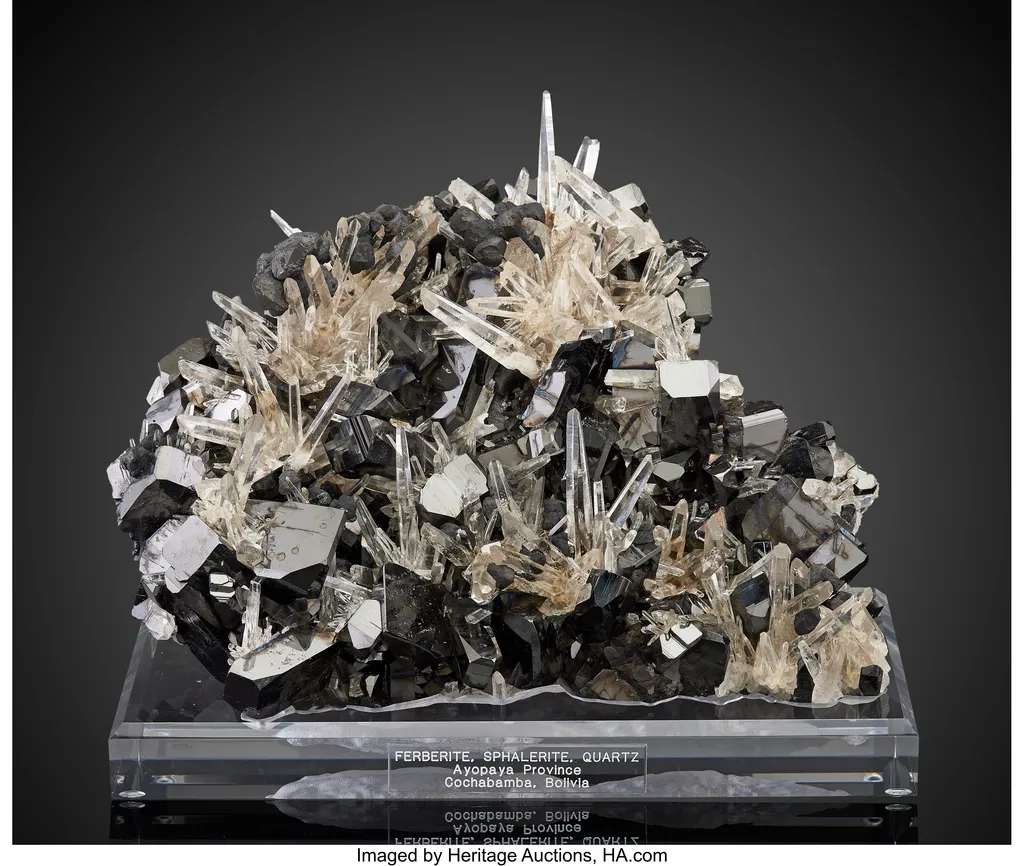Ferberite, Sphalerite, and Quartz image