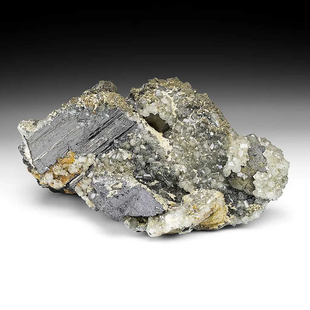 Ferberite with Fluorapatite, Siderite image