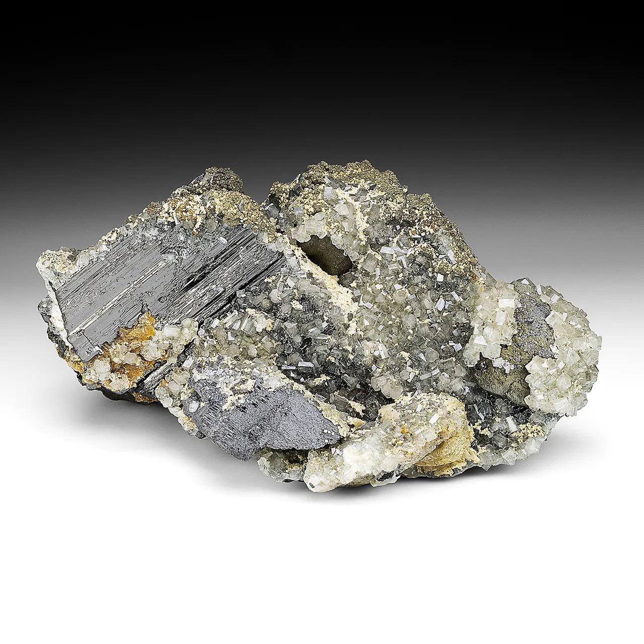 Ferberite with Fluorapatite, Siderite - image 1