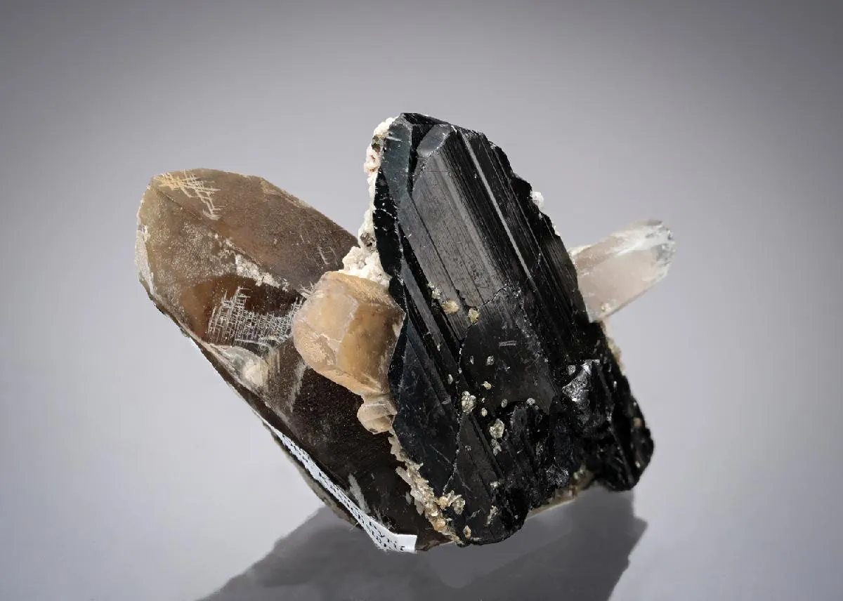 Ferberite with Quartz and Pyrite - image 1