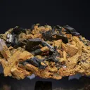 Ferberite with Siderite on Chalcopyrite and Quartz - image 1
