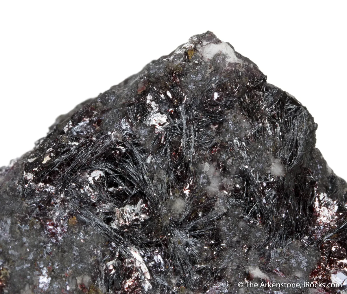 Fettelite on Proustite (structure co-type) - image 1