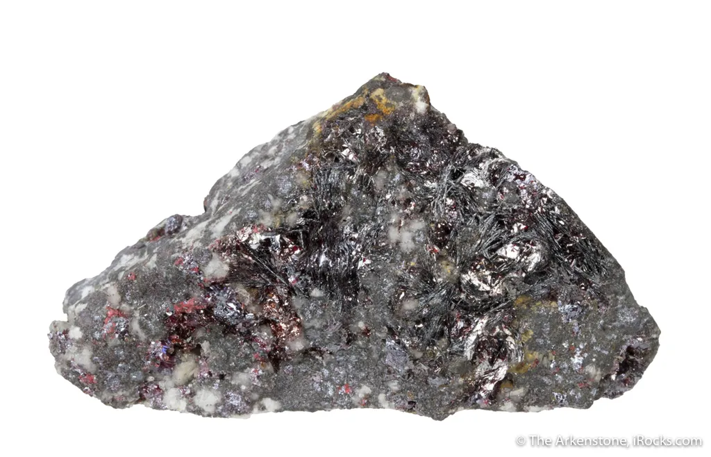 Fettelite on Proustite (structure co-type) - image 2