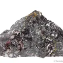 Fettelite on Proustite (structure co-type) - image 2