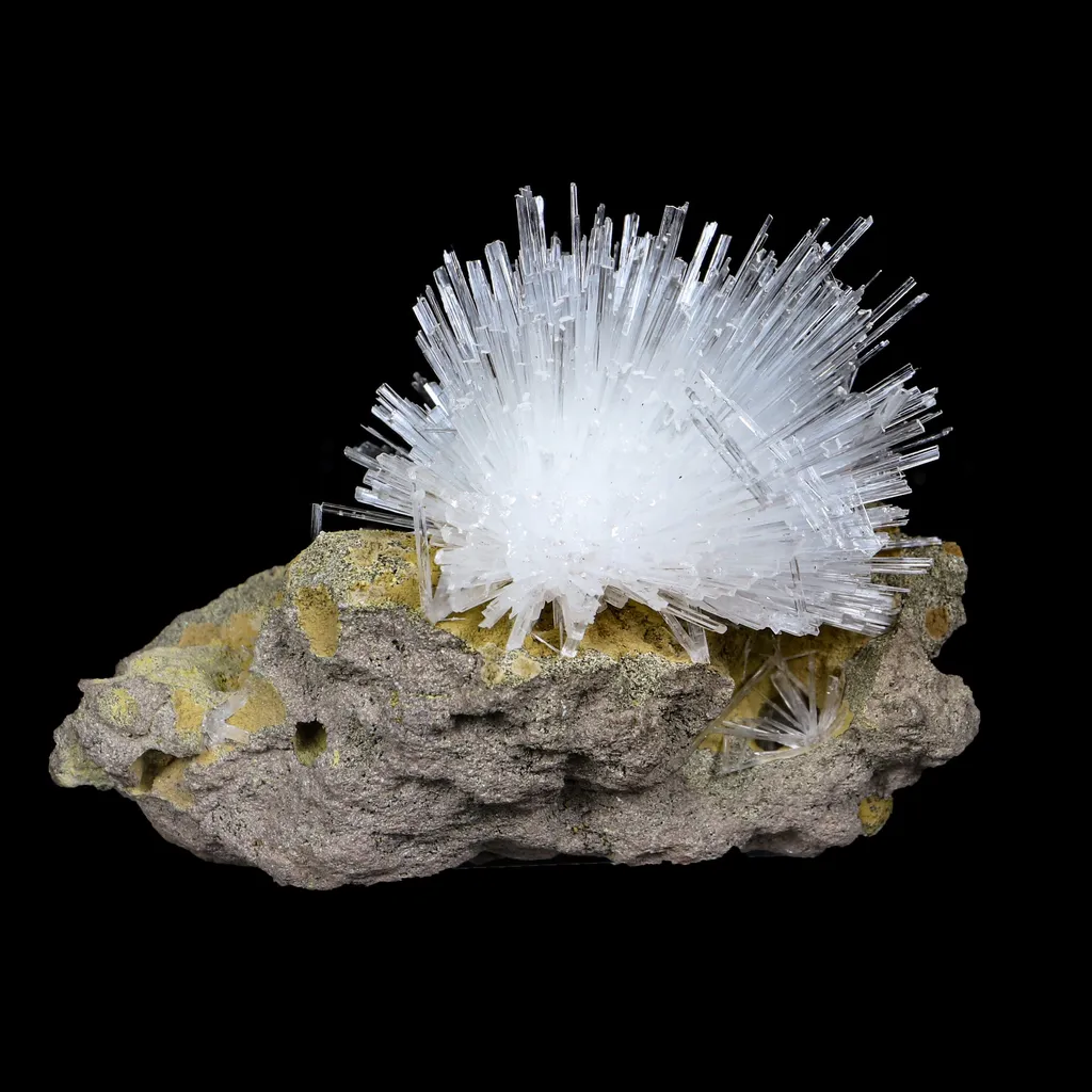 Fine Scolecite Spray Flower on Basalt Matrix - Collector’s Zeolite Specimen from Nashik, India - image 6