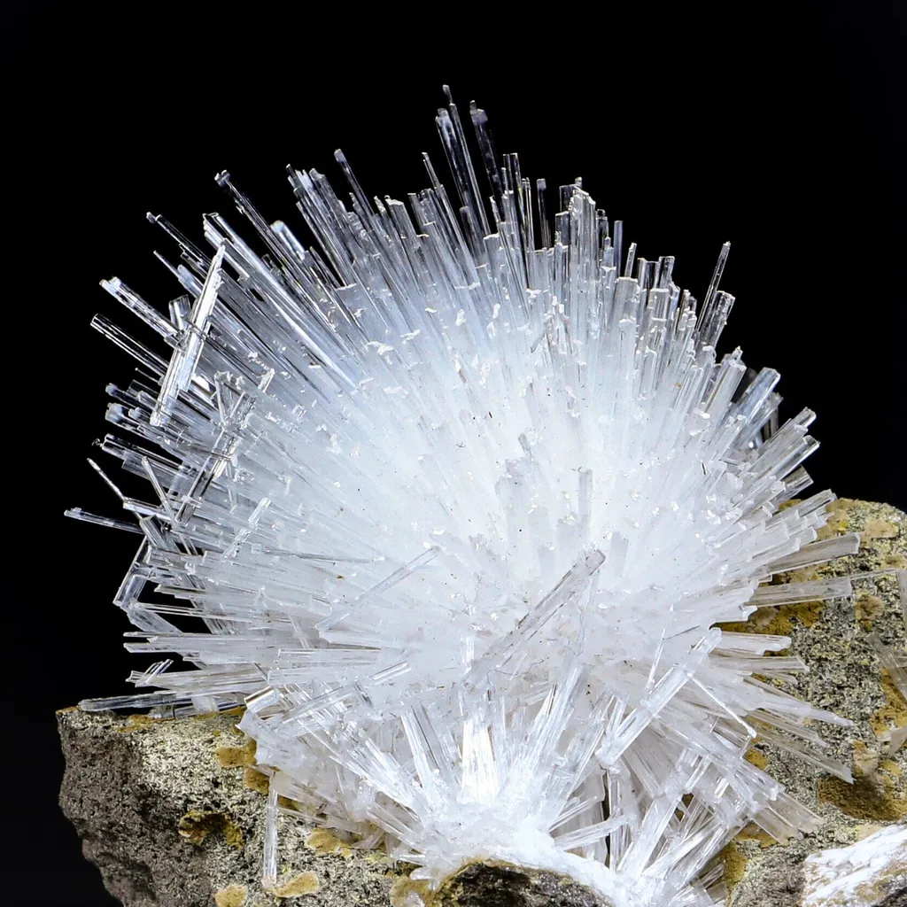 Fine Scolecite Spray Flower on Basalt Matrix - Collector’s Zeolite Specimen from Nashik, India - image 3