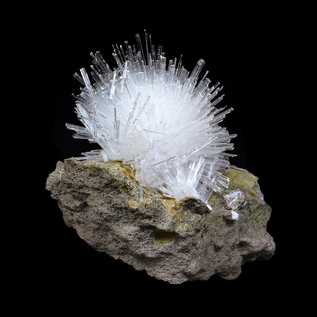 Fine Scolecite Spray Flower on Basalt Matrix - Collector’s Zeolite Specimen from Nashik, India - image 5