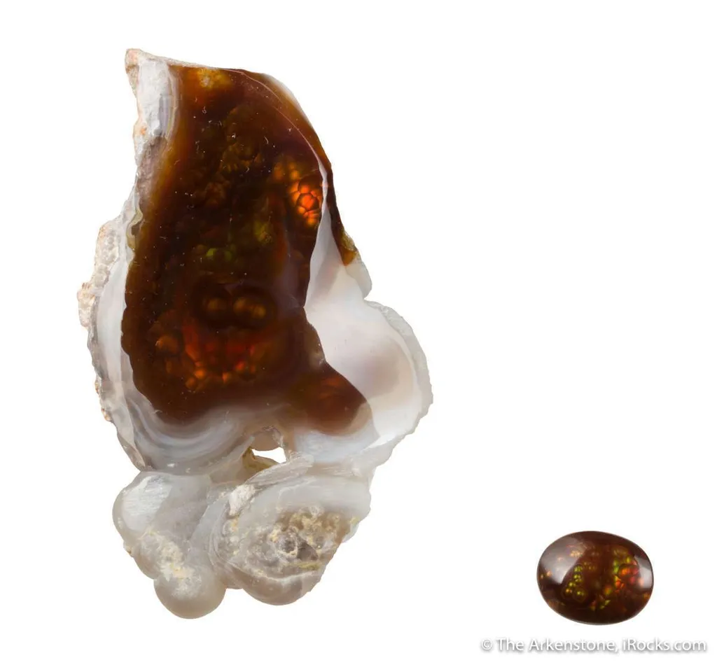 Fire Agate (rough & cut set) image