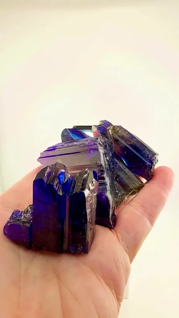 FIVE CRYSTALS. 290.84 GRAMS OF PURE Tanzanite MAGIC image