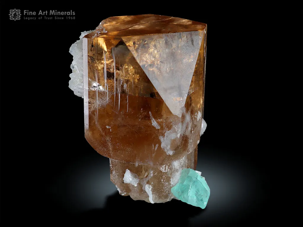 Floater Topaz with Fluorite from Pakistan image