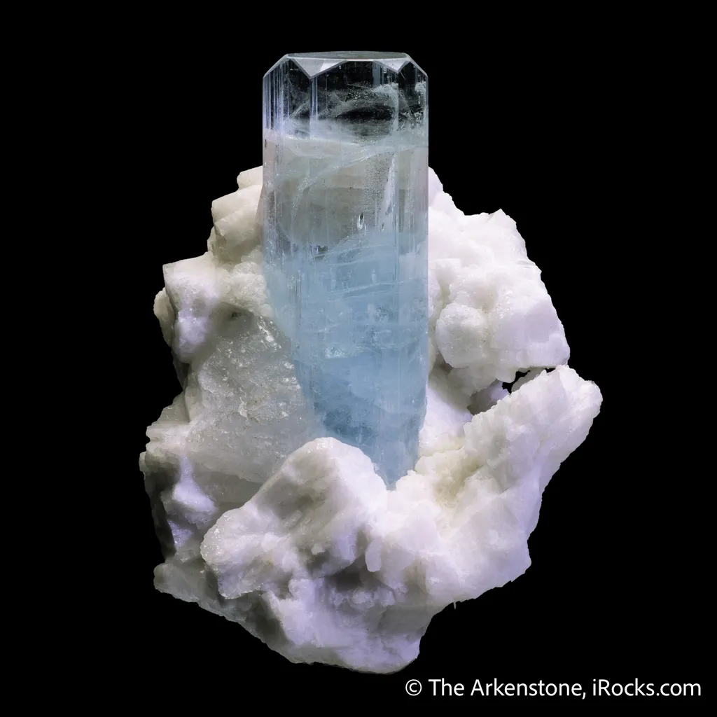Fluorapatite inclusion in Beryl var. Aquamarine - image 4