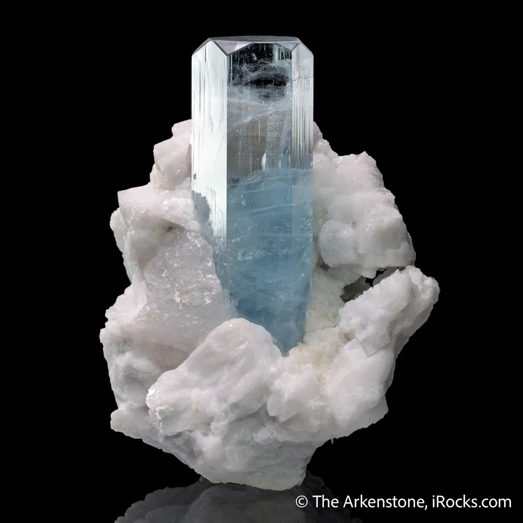 Fluorapatite inclusion in Beryl var. Aquamarine - image 6