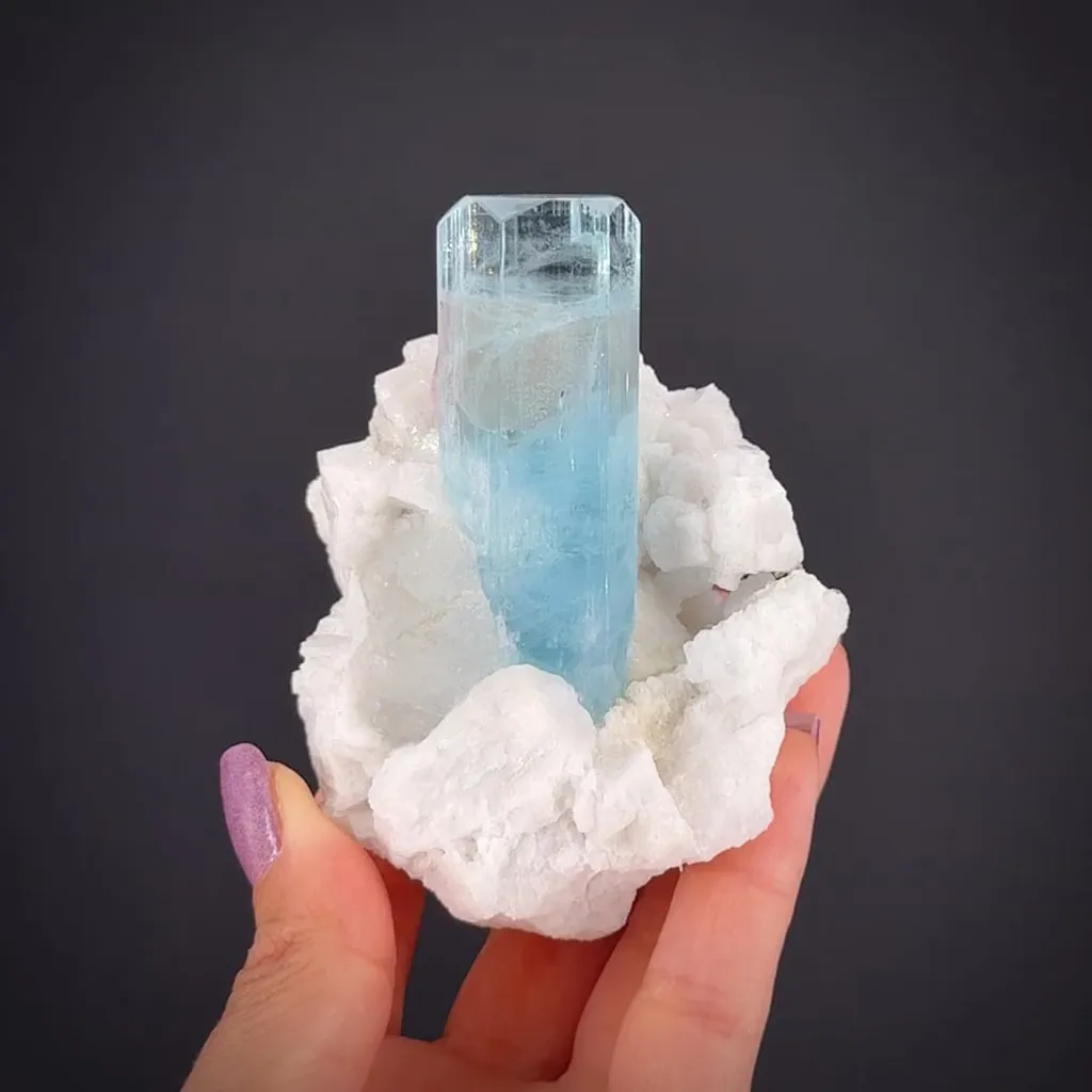 Fluorapatite inclusion in Beryl var. Aquamarine - image 2