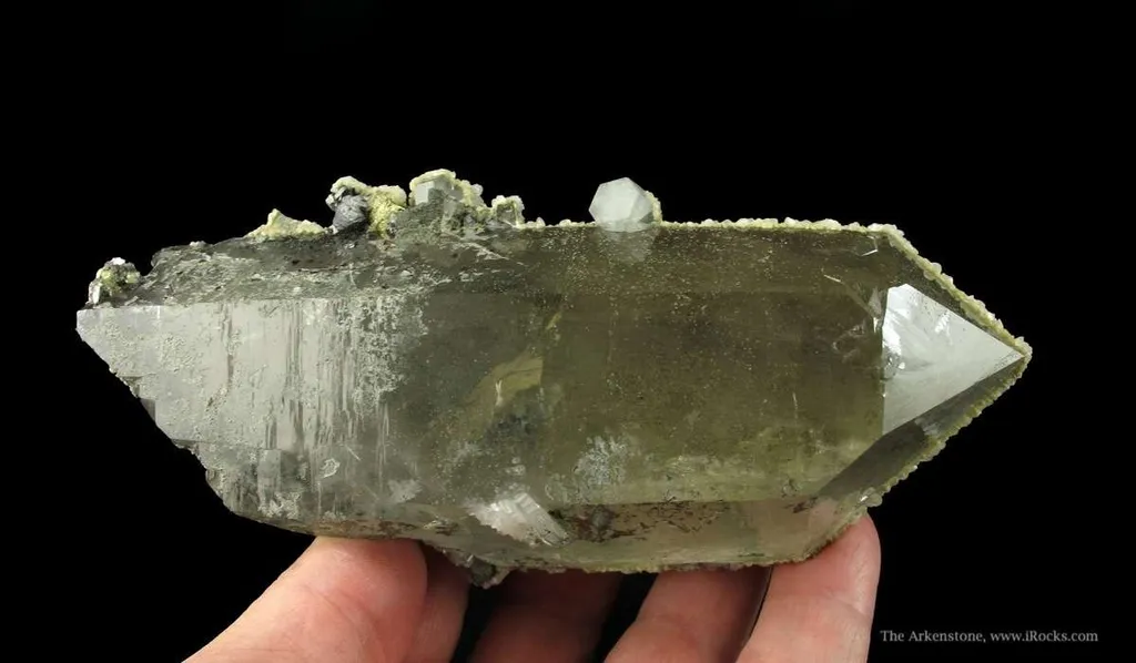 Fluorapatite on Smoky Quartz With Arsenopyrite, Calcite, Siderite - image 4