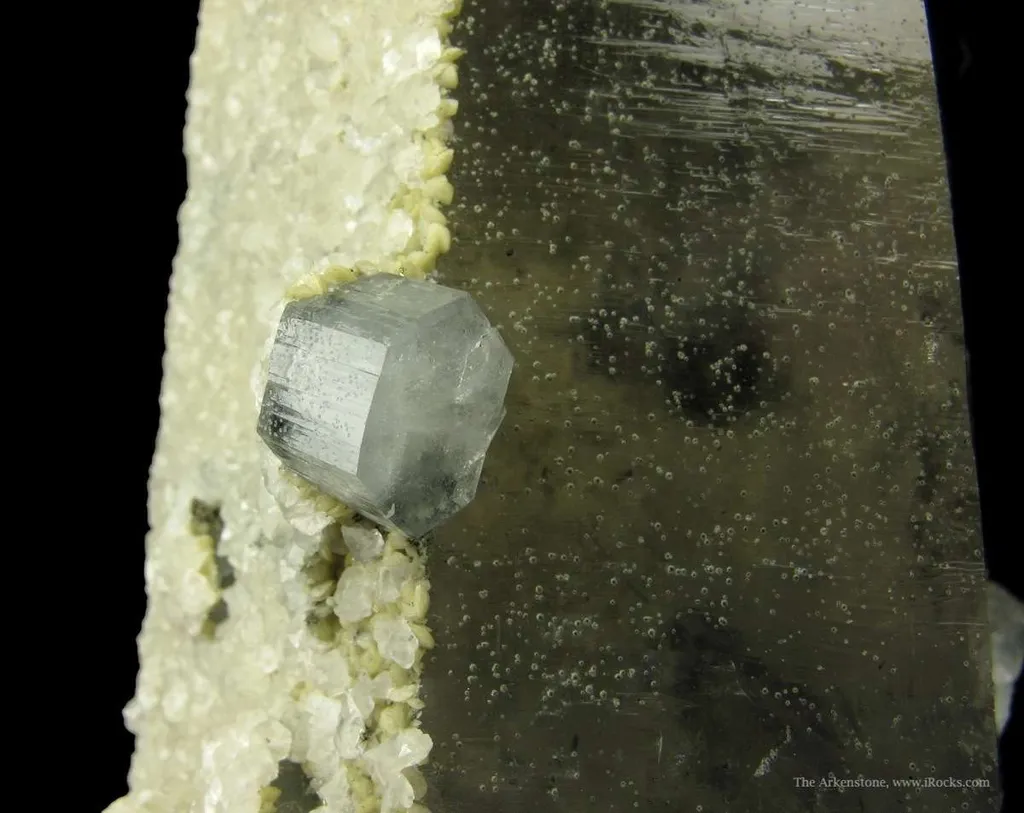 Fluorapatite on Smoky Quartz With Arsenopyrite, Calcite, Siderite - image 3