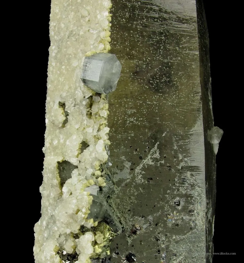 Fluorapatite on Smoky Quartz With Arsenopyrite, Calcite, Siderite - image 2