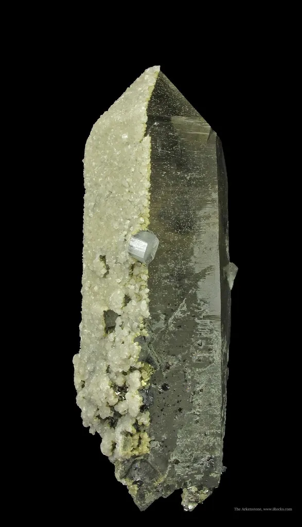 Fluorapatite on Smoky Quartz With Arsenopyrite, Calcite, Siderite image