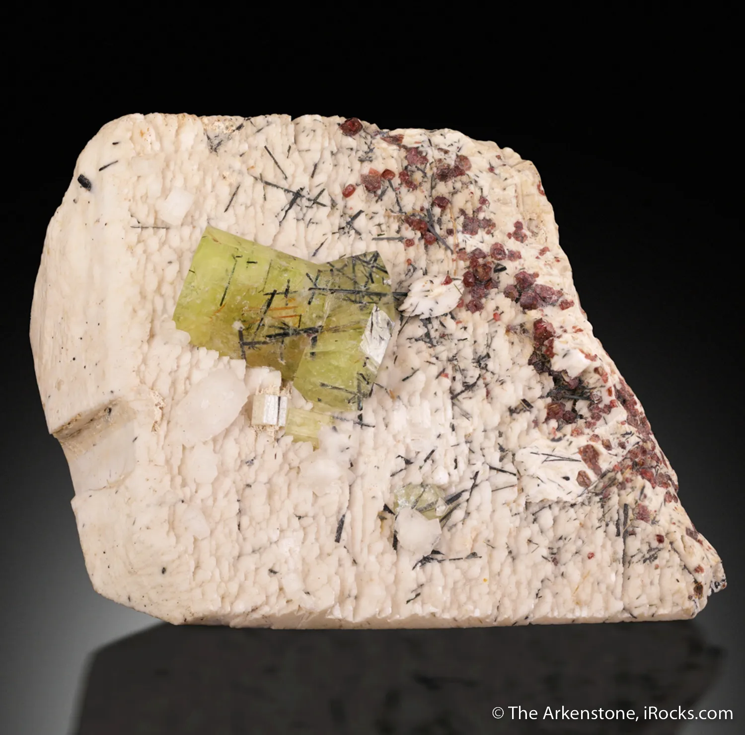 Fluorapatite with Aegirine and Kentbrooksite on Feldspar - image 1