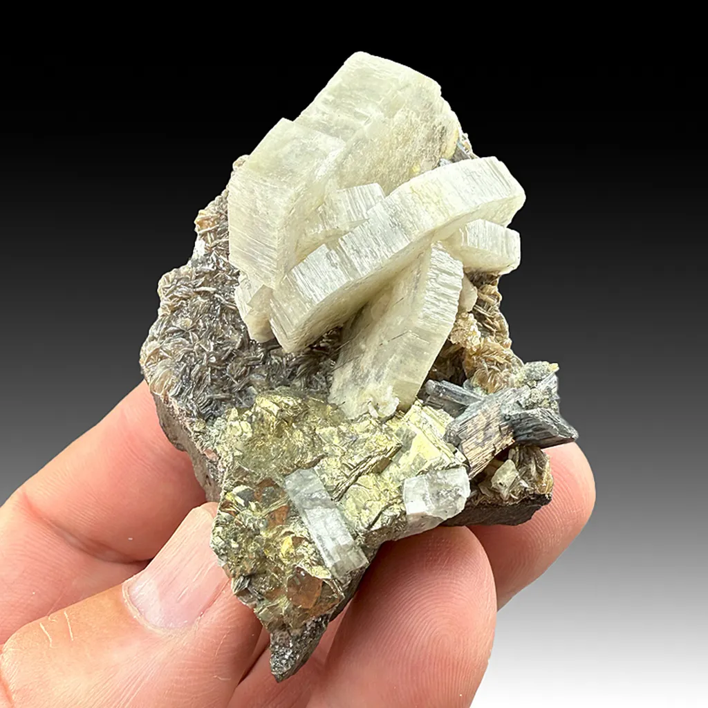 Fluorapatite with Arsenopyrite, Pyrite, Muscovite (1265) image