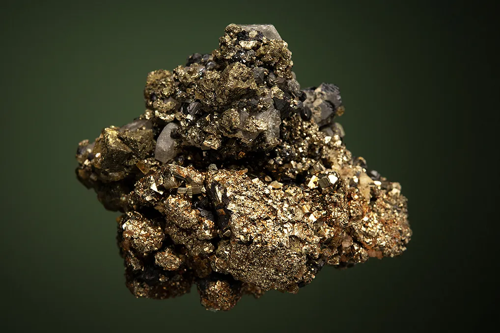 Fluorapatite with Barite and Galena on Pyrite - image 3