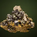 Fluorapatite with Barite and Galena on Pyrite - image 1