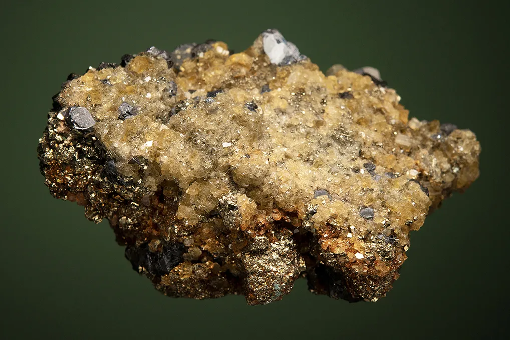 Fluorapatite with Barite and Galena on Pyrite - image 4