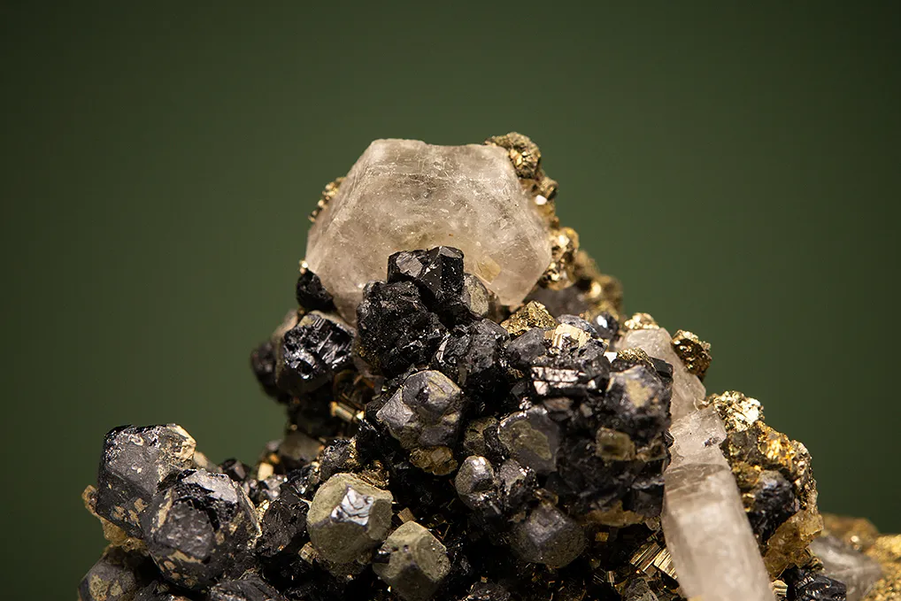 Fluorapatite with Barite and Galena on Pyrite - image 2