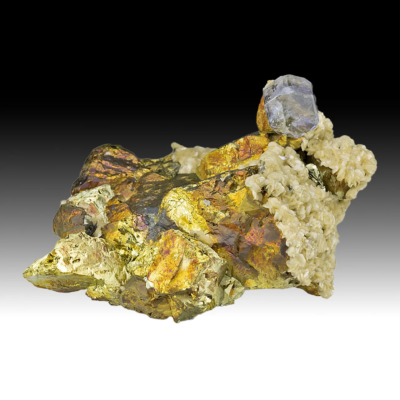 Fluorapatite with Chalcopyrite, Siderite - image 1