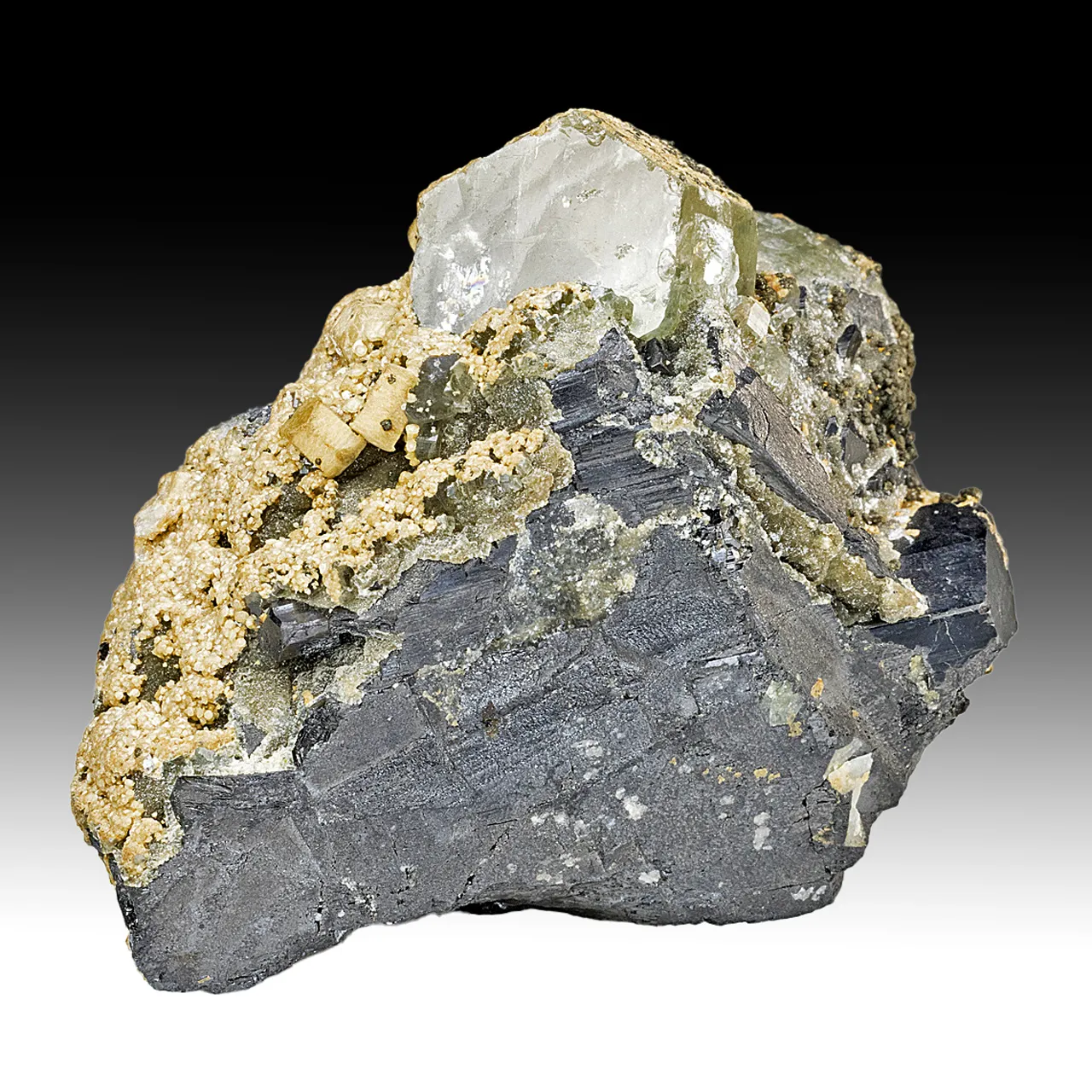 Fluorapatite with Ferberite, Siderite - image 1