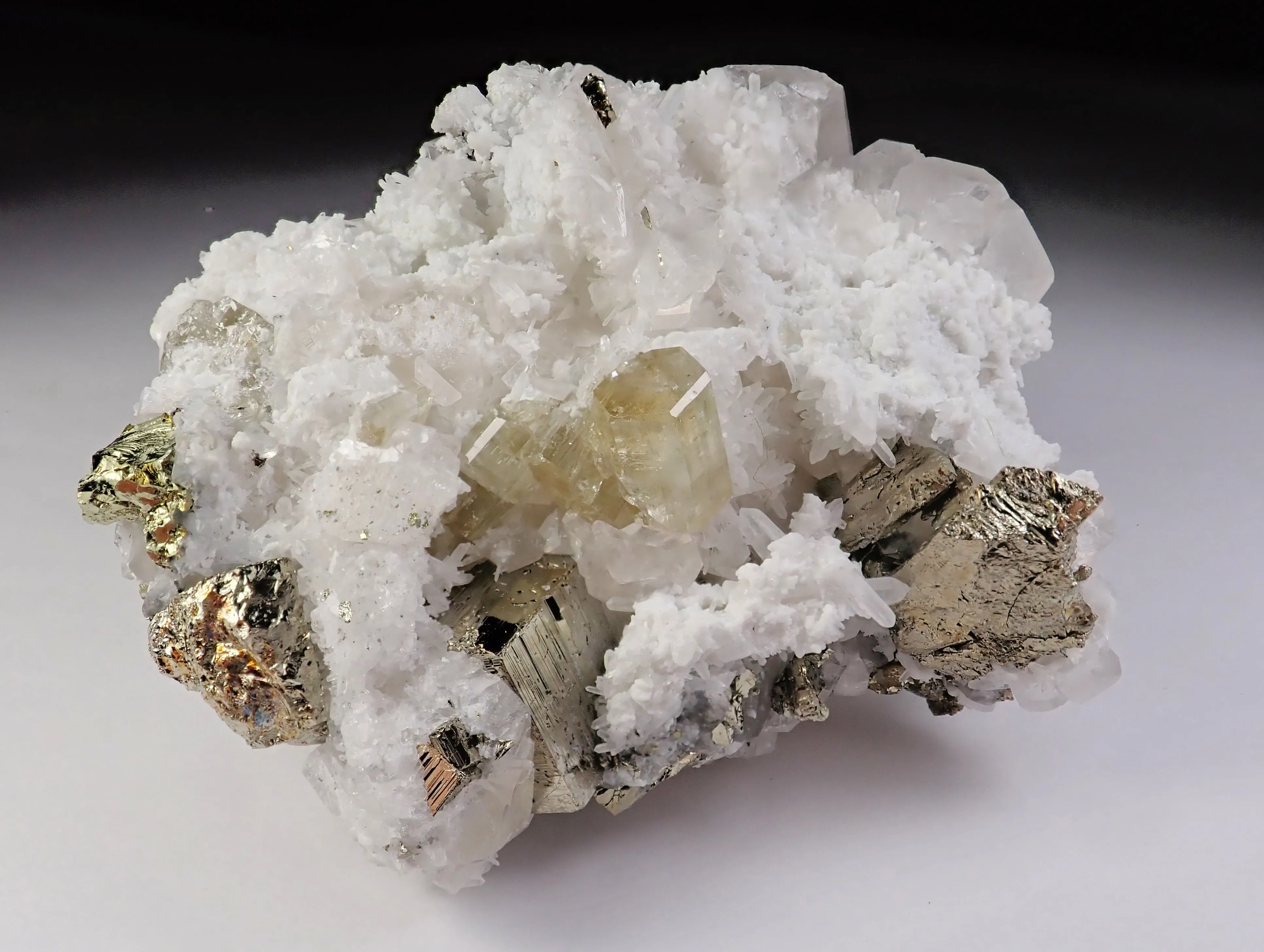 Fluorapatite with Pyrite, Calcite and Quartz - image 3