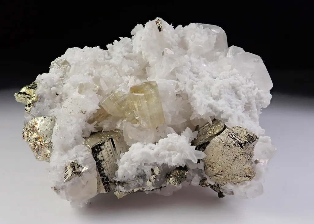 Fluorapatite with Pyrite, Calcite and Quartz image