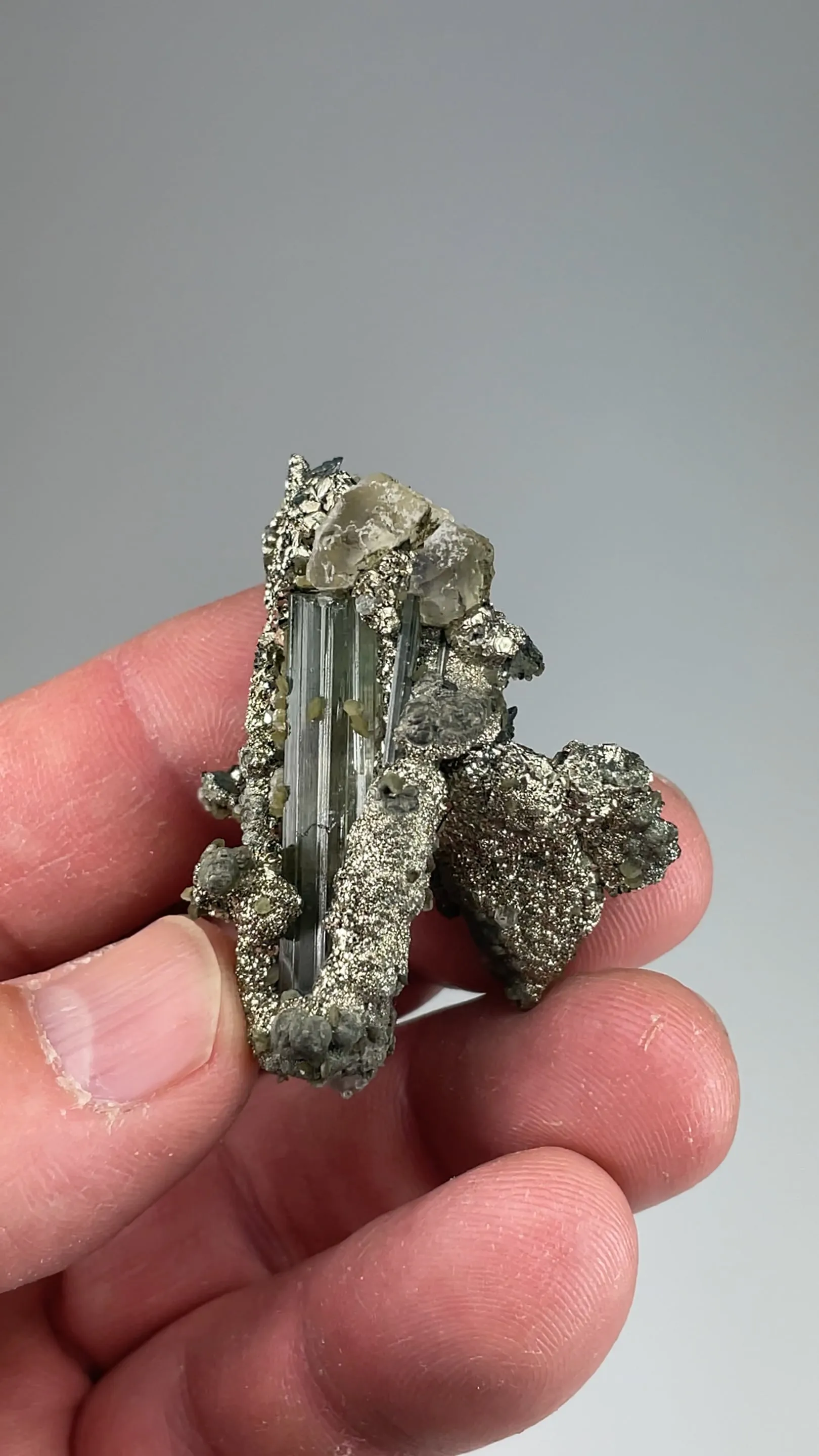 Fluorapatite with Pyrite, Fluorite - image 2