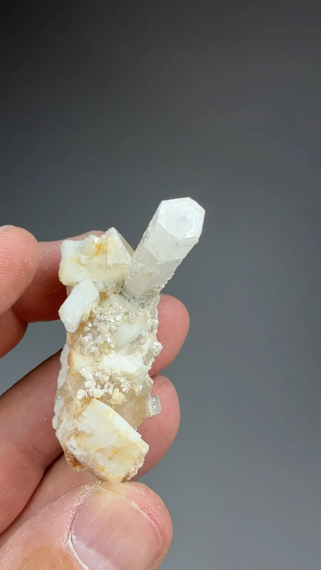 Fluorapatite with Quartz, Feldspar (repaired) - image 2