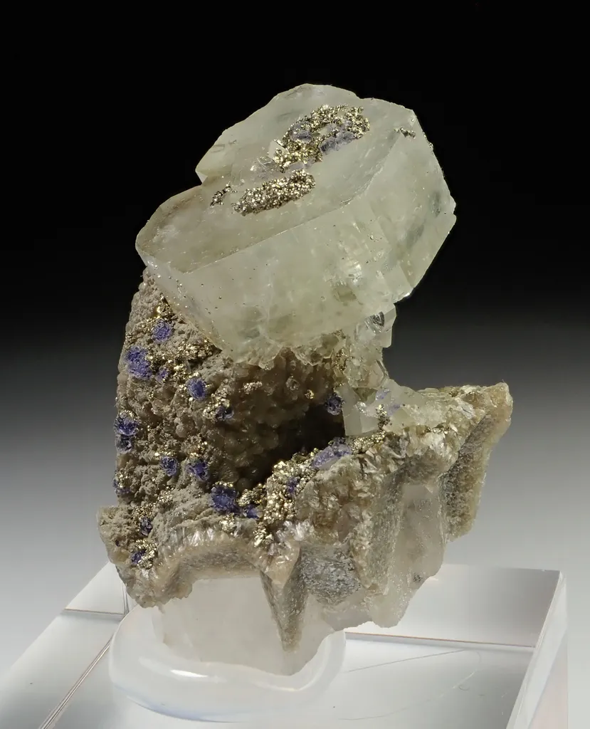Fluorapatite with Quartz, Fluorite and Pyrite image