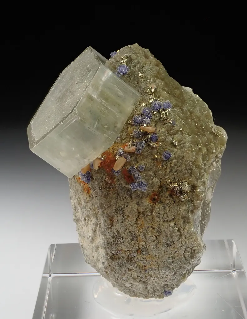 Fluorapatite with Quartz, Fluorite and Pyrite image