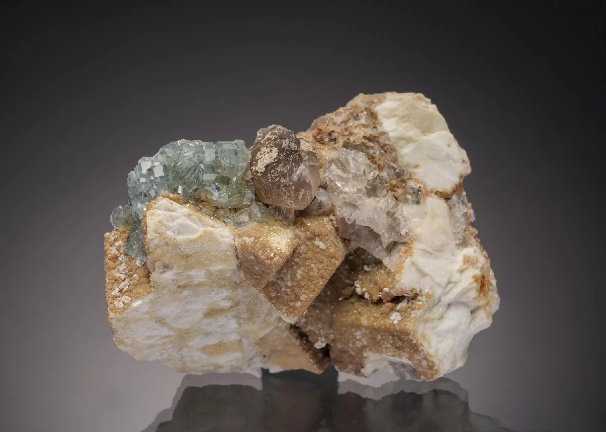 Fluorapatite with Quartz on Orthoclase with GILBERTITE Mica - image 1