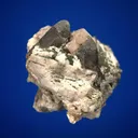 Fluorapatite with Quartz var. Smoky on Microcline - image 5