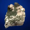 Fluorapatite with Quartz var. Smoky on Microcline - image 4
