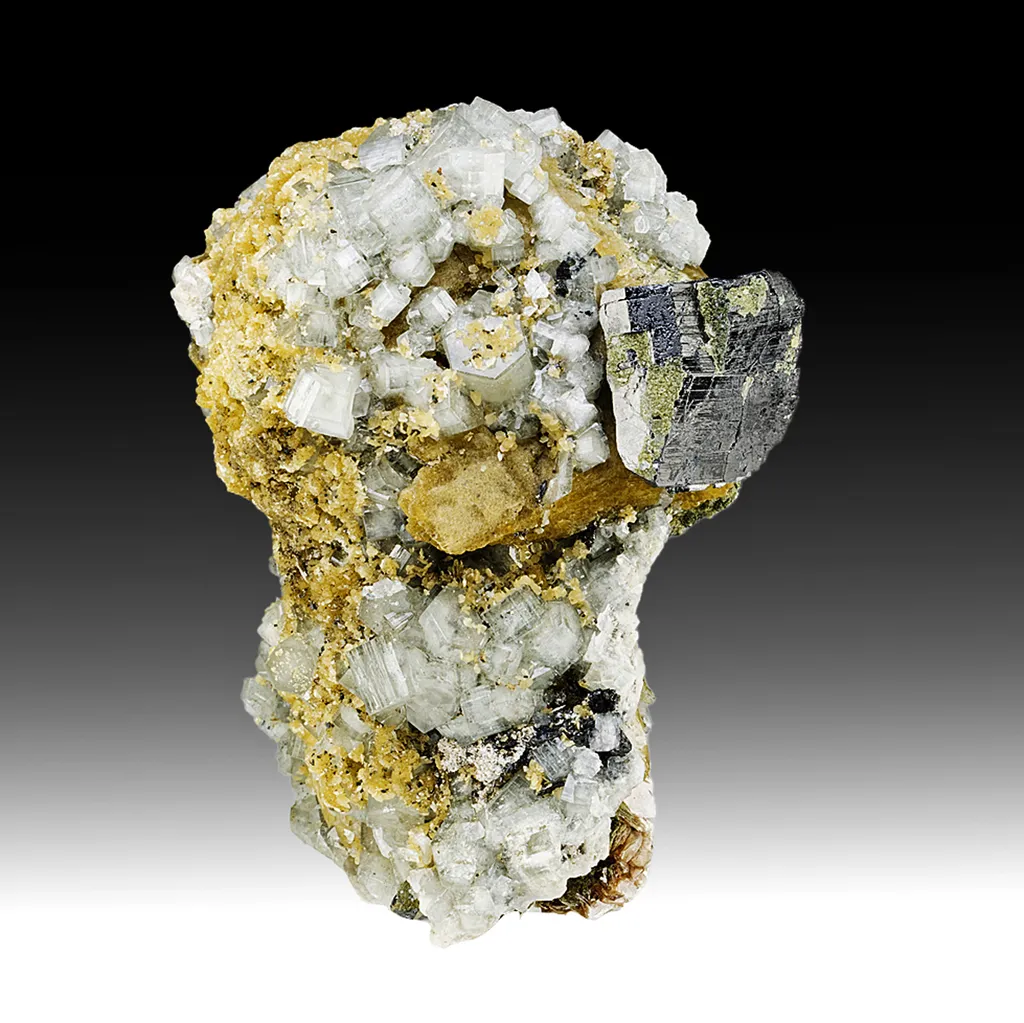 Fluorapatite with Siderite, Ferberite image