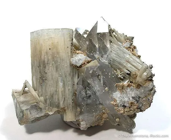 Fluorapatite With Topaz on Zinnwaldite and Quartz image