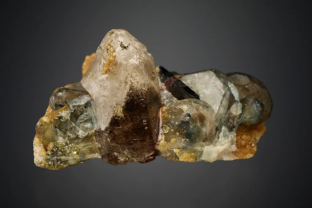 Fluorapatite with Tourmaline, Quartz and COOKEITE (repaired) - image 4
