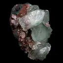 Fluorapophyllite Bi-colored and Stilbite on Chalcedony Natural Mineral Specimen - image 2