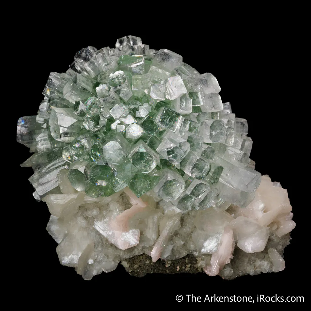 Fluorapophyllite-(K) on Stilbite - image 4