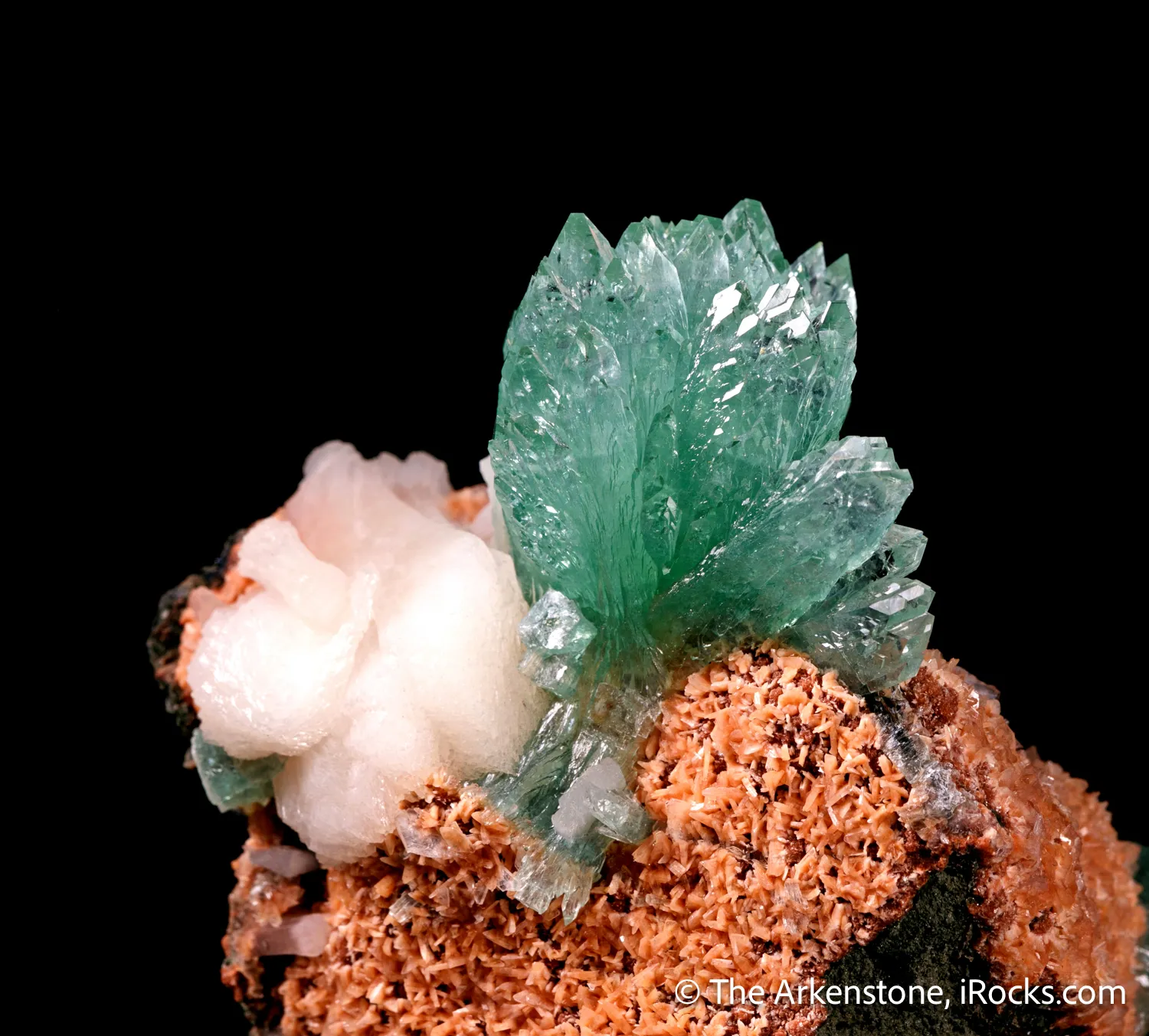 Fluorapophyllite-(K) with Stilbite - image 3
