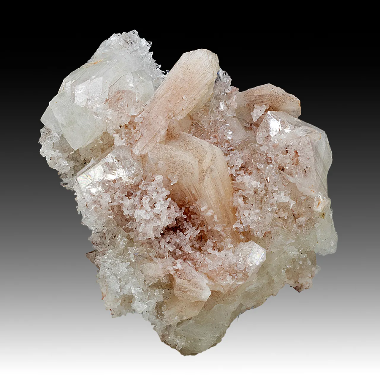 Fluorapophyllite-K with Stilbite, Quartz - image 1